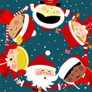 Kids with Santa Claus