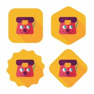 toy phone flat icon with long shadow eps10 N25