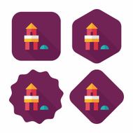 brick house flat icon with long shadow eps10 N16