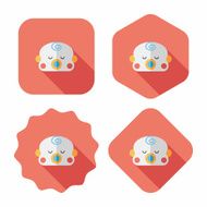 baby boy flat icon with long shadow N2