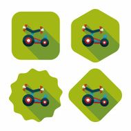Kids Tricycle flat icon with long shadow eps10 N11
