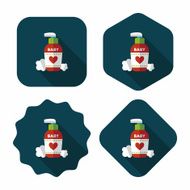 baby cosmetics flat icon with long shadow eps10 N12