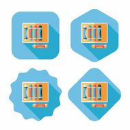 crayons flat icon with long shadow eps10 N28