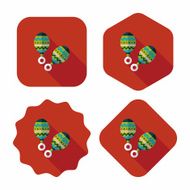 baby rattle flat icon with long shadow EPS 10 N93