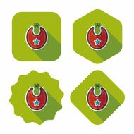 baby bib flat icon with long shadow EPS 10 N73