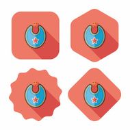 baby bib flat icon with long shadow EPS 10 N74