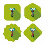 baby rattle flat icon with long shadow EPS 10 N95