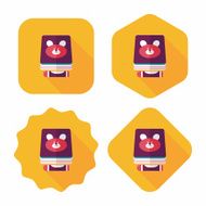 crayons drawing and book flat icon with long shadow eps10 N16