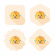 baby boy flat icon with long shadow N4