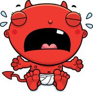 Cartoon Baby Devil Crying