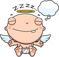 Cartoon Baby Angel Dreaming