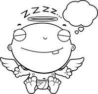 Cartoon Baby Angel Dreaming N2