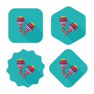baby rattle flat icon with long shadow EPS 10 N97
