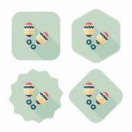 baby rattle flat icon with long shadow EPS 10 N98