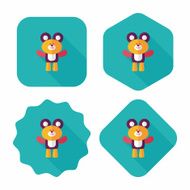 teddy bear flat icon with long shadow eps10 N27