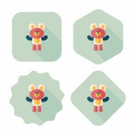 teddy bear flat icon with long shadow eps10 N28