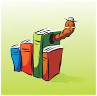 Cartoon Bookworm Character
