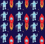 Robot and spaceship pattern