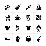 Set icons of newborn baby