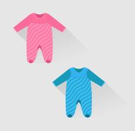 two isolated baby clothes in flat style