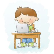 scribbles computer kid