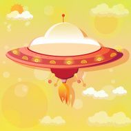 Cute cartoon Flying Shuttles