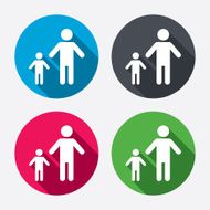 One-parent family with one child sign icon N7