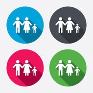 Complete family with one child sign icon N5