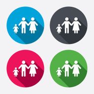 Complete family with one child sign icon N6