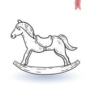 rocking horse icon vector illustration