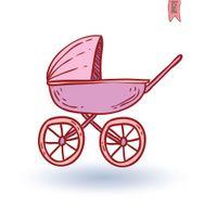 Baby stroller vector illustration