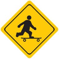 warning skaters crossing