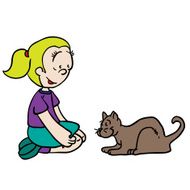 Girl Playing With Cat N3