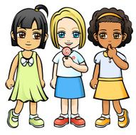 Three Little Girls without background