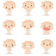 Icon ( Emoticons ) - Cute Baby mad crying smiling sleeping