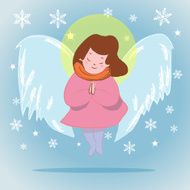 Little girl as an angel character with a halo