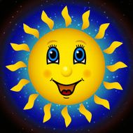 Happy sun on star sky N2