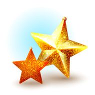 Christmas icon with golden stars