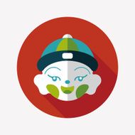 Chinese New Year flat icon with long shadow eps10 N2