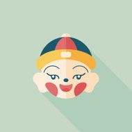 Chinese New Year flat icon with long shadow eps10 N4