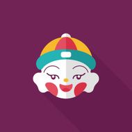 Chinese New Year flat icon with long shadow eps10 N5