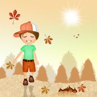 child in autumn