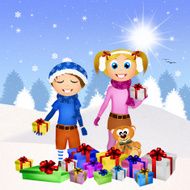 children and Christmas gifts N2