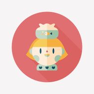 Pet fish and girl friendship flat icon eps10 N6