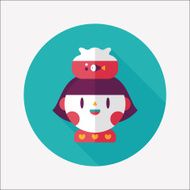 Pet fish and girl friendship flat icon eps10 N7