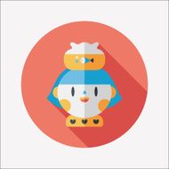 Pet fish and girl friendship flat icon eps10 N8