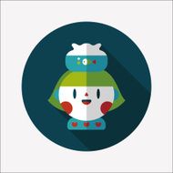 Pet fish and girl friendship flat icon eps10 N9