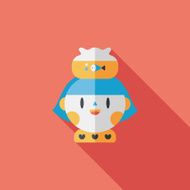 Pet fish and girl friendship flat icon eps10 N10