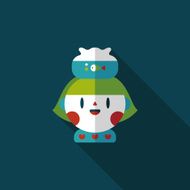 Pet fish and girl friendship flat icon eps10 N11