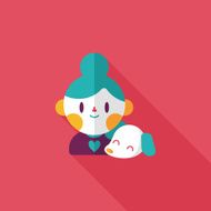Pet dog and girl friendship flat icon eps10 N6